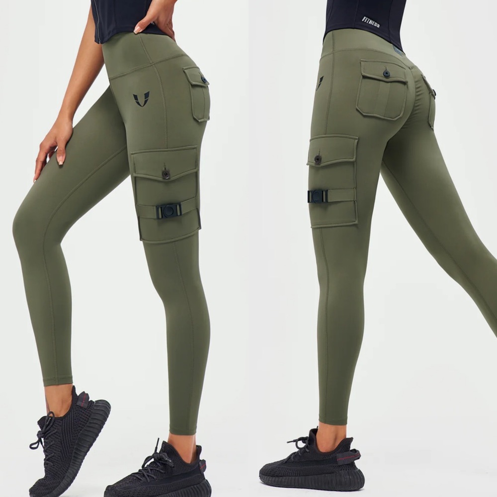 FIRM ABS L Olive Green Cargo Leggings